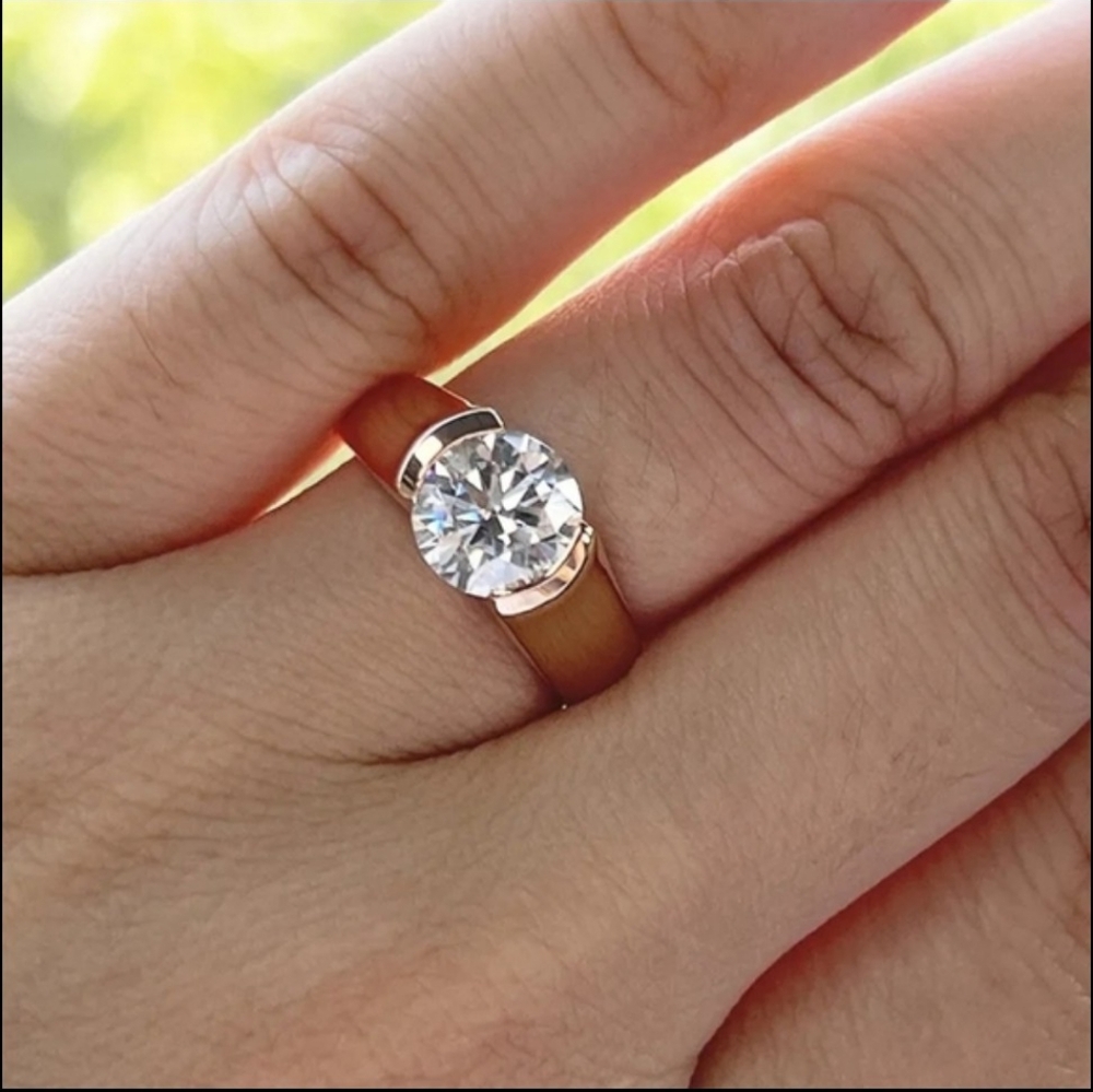 Certificate 2ct Moissanite Ring